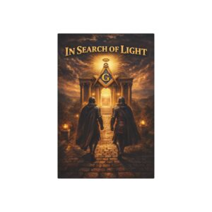 in search of light masonic metal sign | square compass lodge decor
