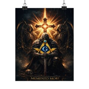 memento mori masonic poster wall art | freemason wall art | knight templar decor | square & compass lodge decor | freemason gift