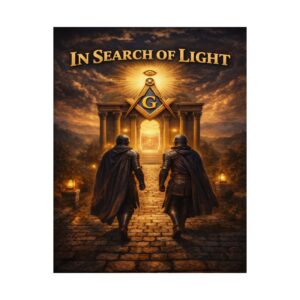 in search of light masonic poster wall art | freemason wall art | square and compass decor | masonic lodge office sign | freemason gift