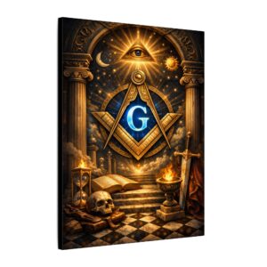 all seeing eye canvas wall art | knight templar decor | lodge decor | freemason gift
