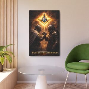 bound by brotherhood masonic metal sign | square compass lodge decor