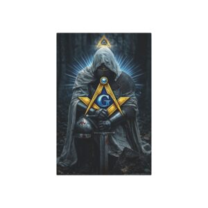kneeling knight metal sign | freemason wall art | knight templar decor | square & compass lodge decor | freemason gift