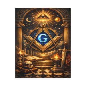 all seeing eye canvas wall art | knight templar decor | lodge decor | freemason gift