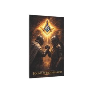 bound by brotherhood masonic metal sign | square compass lodge decor