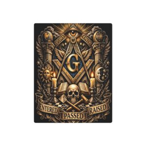 entered passed raised masonic metal sign | square compass lodge decor