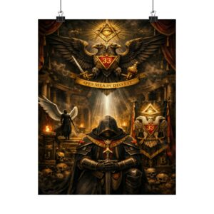 33rd degree scottish rite poster wall art | freemason wall art | square and compass decor | masonic lodge office sign | freemason gift