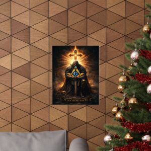 in hoc signo vinces masonic poster wall art | freemason wall art | square and compass decor | masonic lodge office sign | freemason gift
