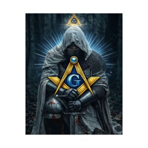kneeling knight masonic poster wall art | freemason wall art | square and compass decor | masonic lodge office sign | freemason gift