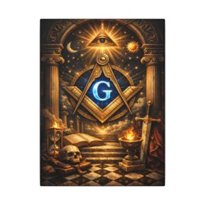 all seeing eye canvas wall art | knight templar decor | lodge decor | freemason gift