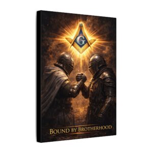 bound by brotherhood canvas wall art | freemason wall art | knight templar decor | square & compass lodge decor | freemason gift
