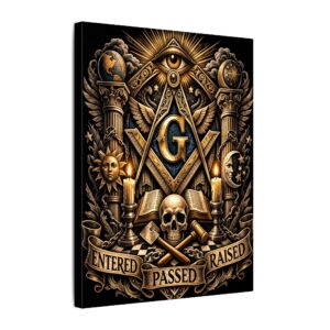 entered passed raised masonic canvas wall art | knight templar decor