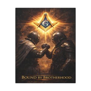 bound by brotherhood canvas wall art | freemason wall art | knight templar decor | square & compass lodge decor | freemason gift