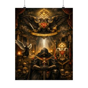 33rd degree scottish rite poster wall art | freemason wall art | square and compass decor | masonic lodge office sign | freemason gift