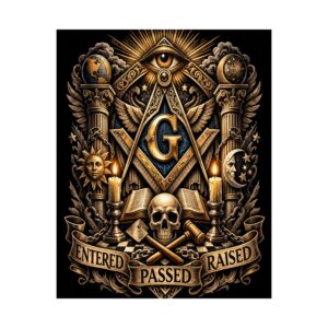 entered passed raised masonic poster wall art | freemason wall art | square and compass decor | masonic lodge office sign | freemason gift