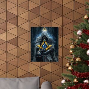 kneeling knight masonic poster wall art | freemason wall art | square and compass decor | masonic lodge office sign | freemason gift