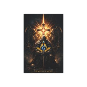 memento mori masonic metal sign | freemason wall art | knight templar decor | square & compass lodge decor | freemason gift