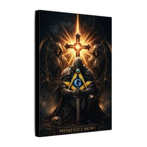 memento mori masonic canvas wall art | freemason wall art | knight templar decor | square & compass lodge decor | freemason gift