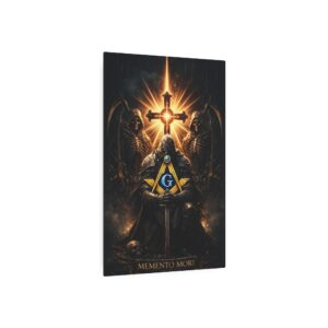 memento mori masonic metal sign | freemason wall art | knight templar decor | square & compass lodge decor | freemason gift