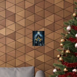 kneeling knight masonic poster wall art | freemason wall art | square and compass decor | masonic lodge office sign | freemason gift