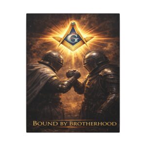 bound by brotherhood canvas wall art | freemason wall art | knight templar decor | square & compass lodge decor | freemason gift