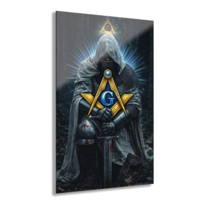 kneeling knight masonic acrylic print | masonic wall art