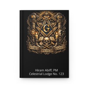 personalized masonic emblem entered passed raised hardcover journal | freemasonry symbol notebook