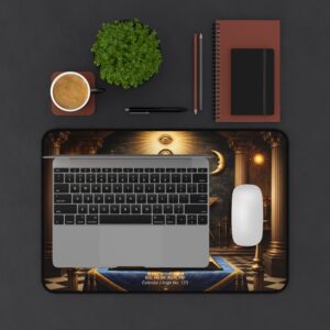 personalized masonic square and compass desk mat | freemasonry symbol mousepad