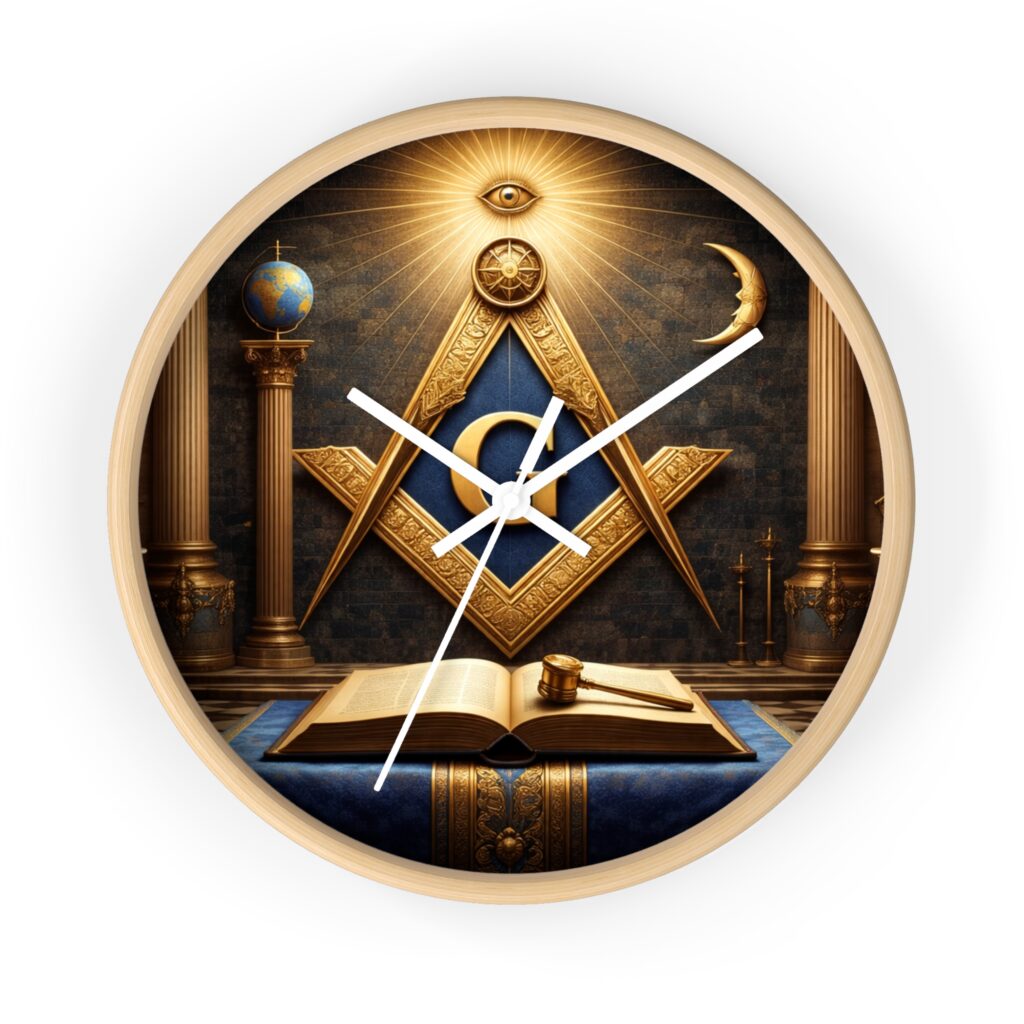 masonic lodge wall clock | square and compass study design