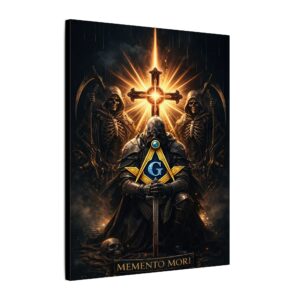 memento mori masonic canvas wall art | freemason wall art | knight templar decor | square & compass lodge decor | freemason gift