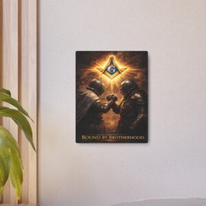 bound by brotherhood masonic metal sign | square compass lodge decor