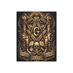 entered passed raised masonic metal sign | square compass lodge decor
