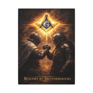 bound by brotherhood canvas wall art | freemason wall art | knight templar decor | square & compass lodge decor | freemason gift
