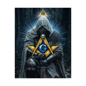 kneeling knight masonic poster wall art | freemason wall art | square and compass decor | masonic lodge office sign | freemason gift