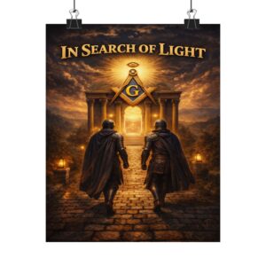 in search of light masonic poster wall art | freemason wall art | square and compass decor | masonic lodge office sign | freemason gift