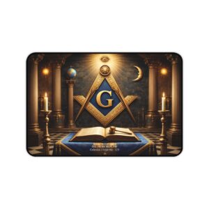 personalized masonic square and compass desk mat | freemasonry symbol mousepad
