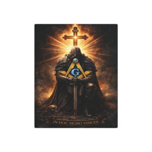 in hoc signo vinces masonic metal sign | knight templar wall art | freemason lodge decor | square & compass metal sign | freemason gift