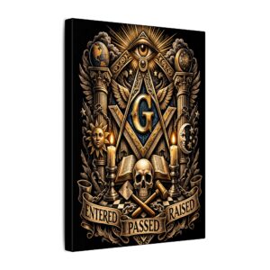 entered passed raised masonic canvas wall art | knight templar decor