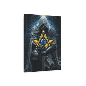 kneeling knight metal sign | freemason wall art | knight templar decor | square & compass lodge decor | freemason gift