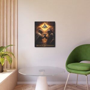 bound by brotherhood masonic metal sign | square compass lodge decor