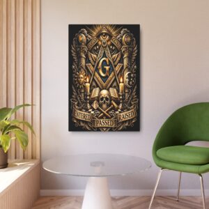 entered passed raised masonic metal sign | square compass lodge decor