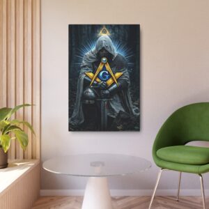 kneeling knight metal sign | freemason wall art | knight templar decor | square & compass lodge decor | freemason gift