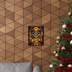 all seeing eye masonic poster wall art | freemason wall art | square and compass decor | masonic lodge office sign | freemason gift
