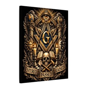 entered passed raised masonic canvas wall art | knight templar decor