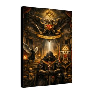 33rd degree scottish rite canvas wall art | knight templar decor | lodge decor | freemason gift