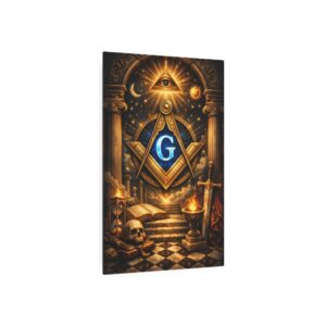 all seeing eye masonic metal sign | square compass lodge decor