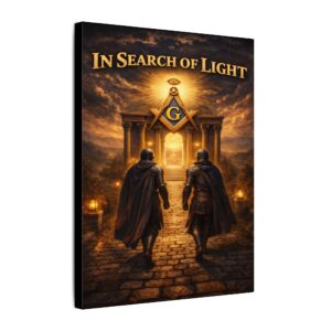 in search of light canvas wall art | freemason wall art | knight templar decor | square & compass lodge decor | freemason gift