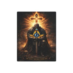 in hoc signo vinces masonic metal sign | knight templar wall art | freemason lodge decor | square & compass metal sign | freemason gift