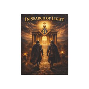 in search of light masonic metal sign | square compass lodge decor