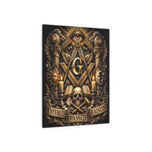 entered passed raised masonic metal sign | square compass lodge decor