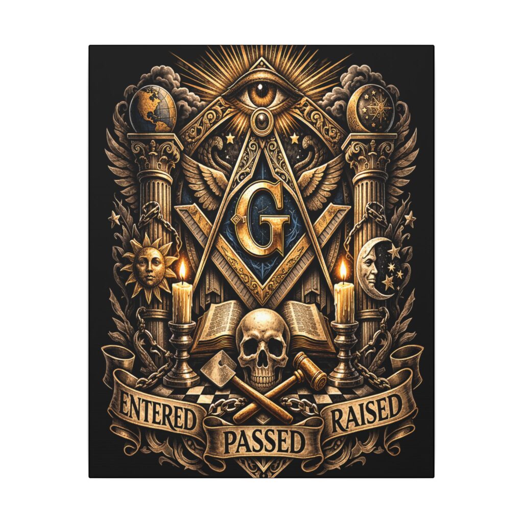 entered passed raised masonic canvas wall art | knight templar decor